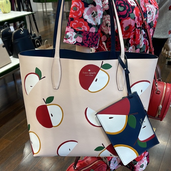 kate spade Bags Kate Spade Honeycrisp Large Apple Tote Pink Multi